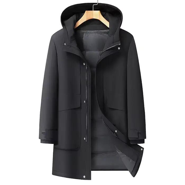 Surdimensionné 3XL-8XL décontracté hommes chaud mi-long canard doudoune hiver extérieur coupe-vent p