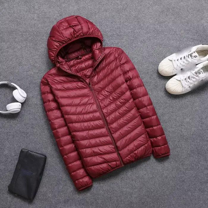 Nouvelle marque automne hiver doudoune légère hommes mode à capuche court grand Ultra-mince léger je