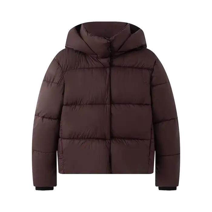 Veste d'hiver imperméable à capuche et col montant polyvalente pour femmes HH, veste en coton décont
