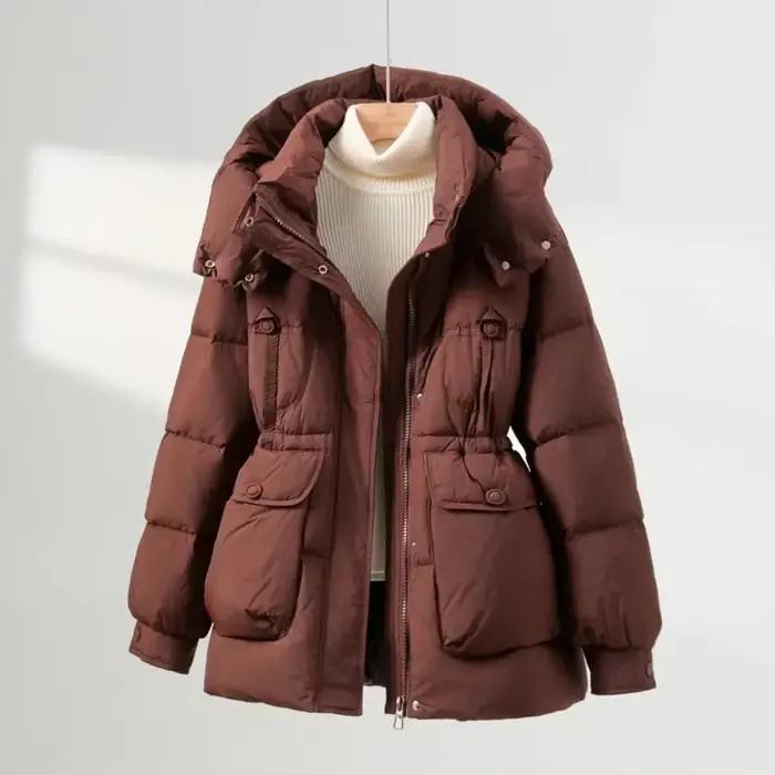 Vente en gros manteau bouffant femme 2025 hiver femmes veste à capuche Parkas manteau cordon matelas