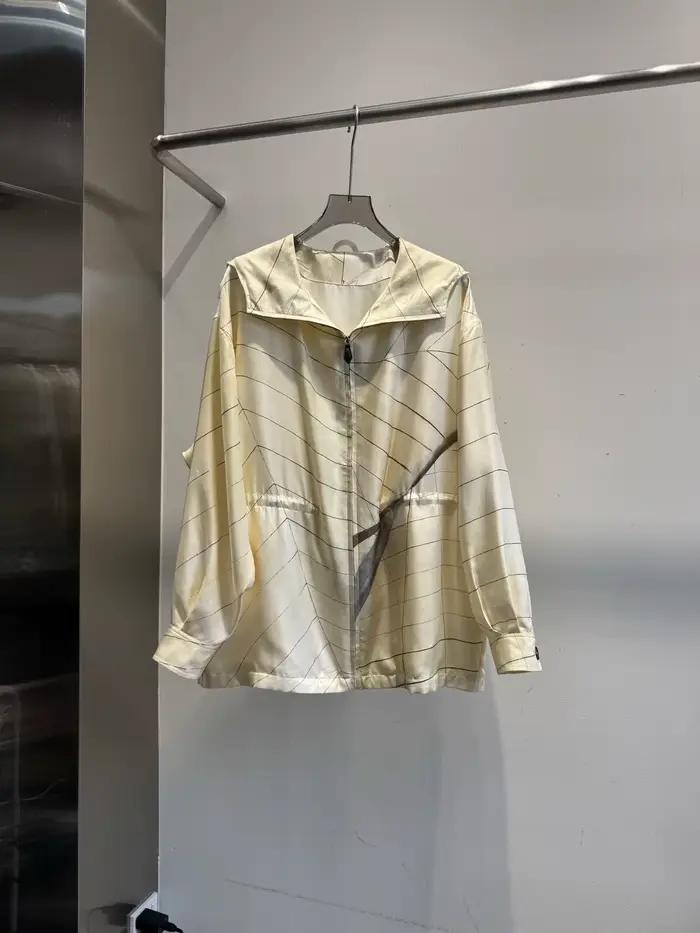Manteau trench en soie de mûrier imprimé double couche de style vintage de haute qualité pour femmes