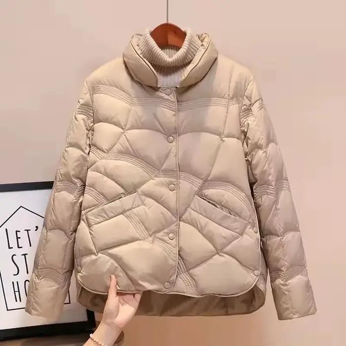 Parka d'hiver élégante pour femme, manteau court et confortable pour femme, tempérament spinal adt,