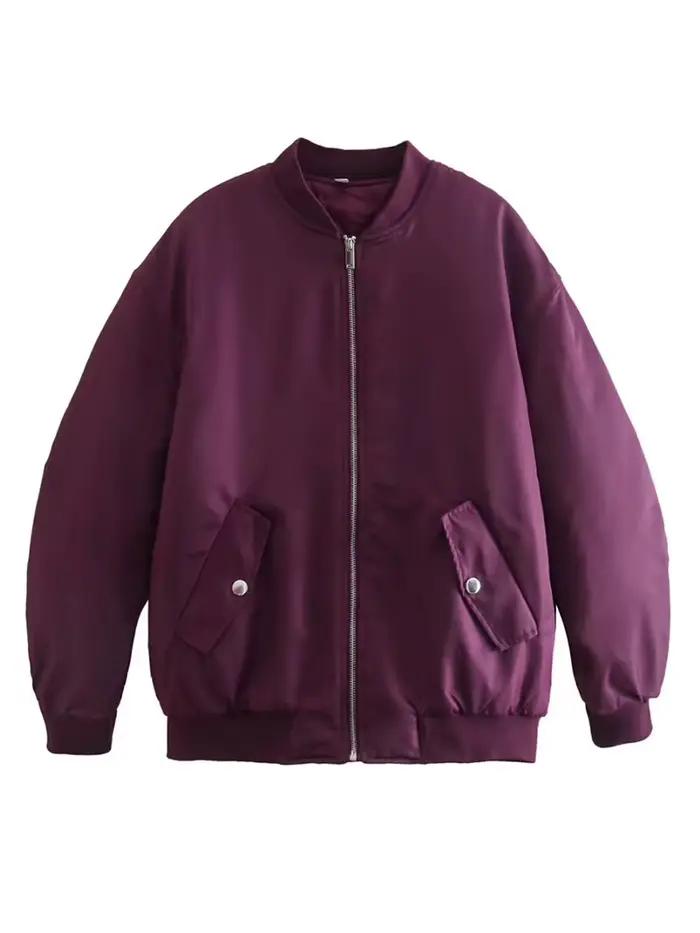 YENKYE – veste bombardier Vintage à manches longues pour femmes, Streetwear, ample, vert, avec ferme