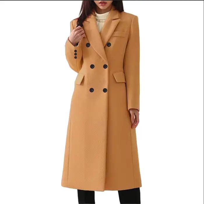 Manteau Long en laine pour femme, automne et hiver, 2025