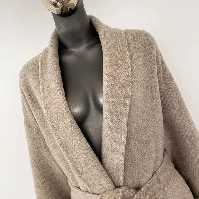 Tempérament d'hiver manteau en laine véritable court et Long poignets amovibles veste en fourrure de