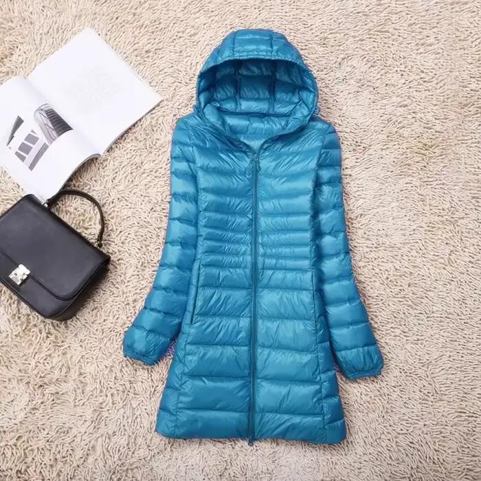 Doudoune légère en duvet de canard blanc pour femme, manteau de gril intérieur pour femme, longues p