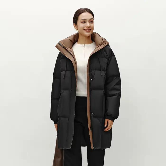 Semir doudoune femmes longue longueur à capuche manteau noir 2025 hiver nouveaux vêtements d'extérie