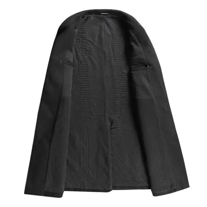 Manteau en laine pour hommes, Trench-Coat Long en coton épais au dessus du genou, de haute qualité,