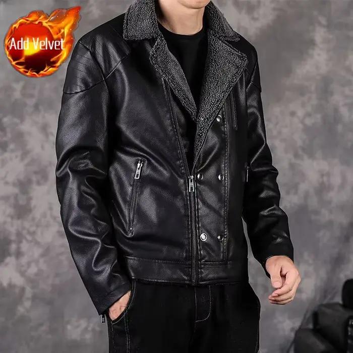 Veste en cuir pour hommes coupe ajustée mince nouveau dans les costumes et blazers pour hommes à la
