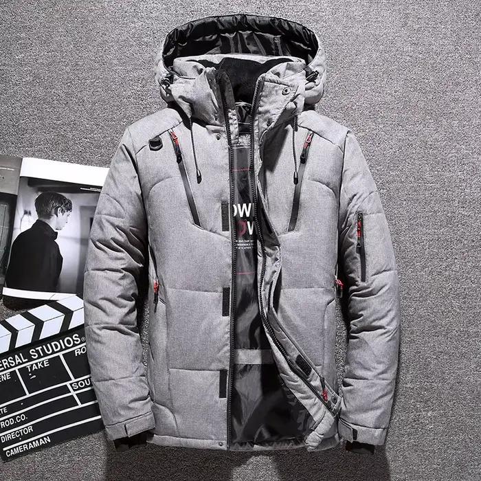 Hommes blanc canard doudoune chaud à capuche épais doudoune manteau mâle décontracté haute qualité p