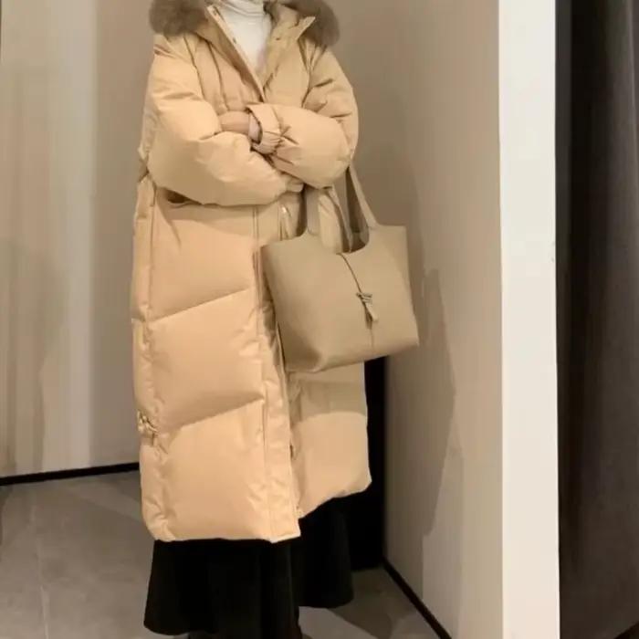 Veste doudoune et en coton pour femmes, nouveau Style d'hiver épais mi-long, veste ample à col en fo
