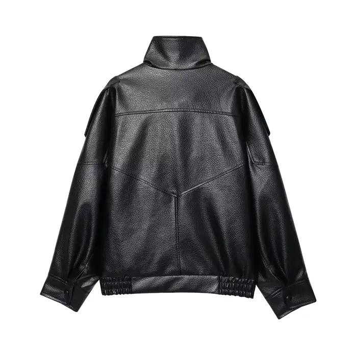 Automne hiver femmes veste en cuir 2025 lâche casual PU Faux cuir vestes manteau mode rue moto veste