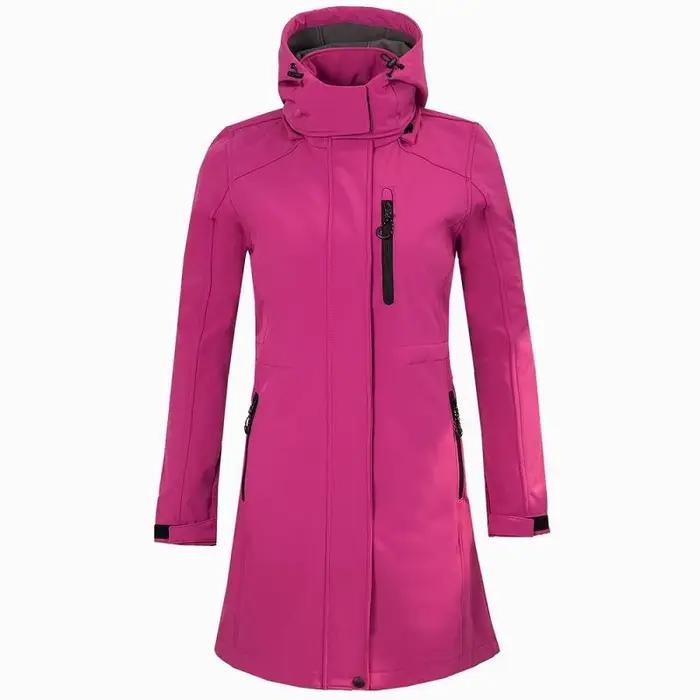 Veste d'athlétisme longue d'extérieur pour femmes, veste Softshell en polaire Composite, haut à capu