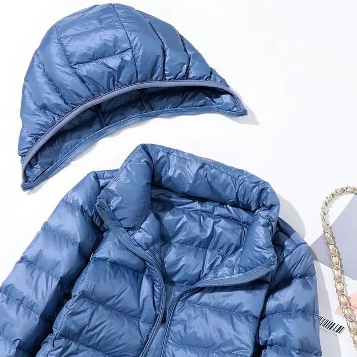 Schinconstable sur M-7XL Femmes Doudoune Ultralégère Blanc Duvet de Canard Long Manteau avec perfecH