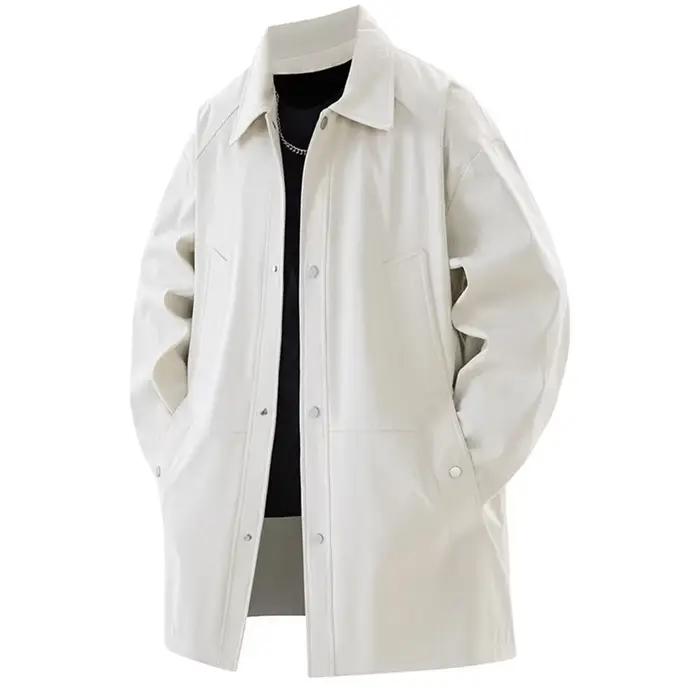 Trench-Coat grande taille pour hommes, veste coupe-vent à bouton unique, vêtements populaires coréen