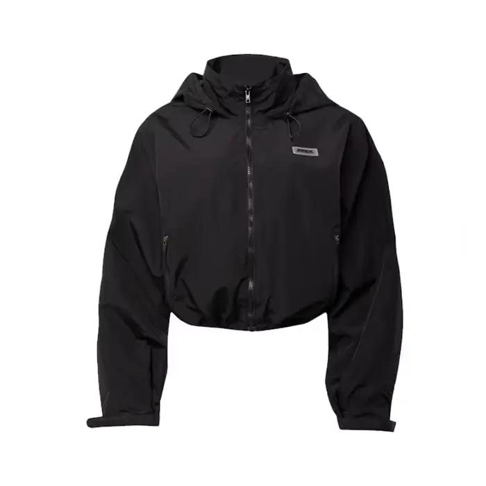 YOZOU-Veste courte à capuche imperméable pour femme, Streetwear, Top, Coupe-vent, Manteau, Chic, Noi