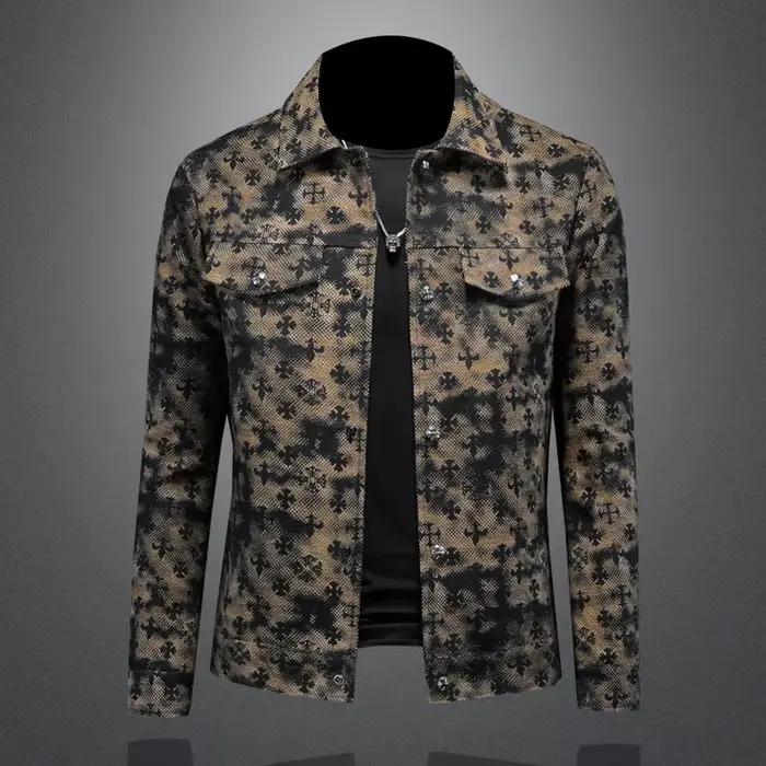 Veste Jacquard à col cranté pour hommes, coupe cintrée, nouveau Design 2025, tendance printemps-auto
