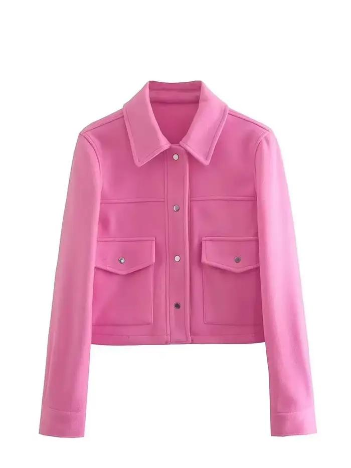 HH vestes pour femmes automne mode solide poches avant bouton à manches longues veste élégante femme