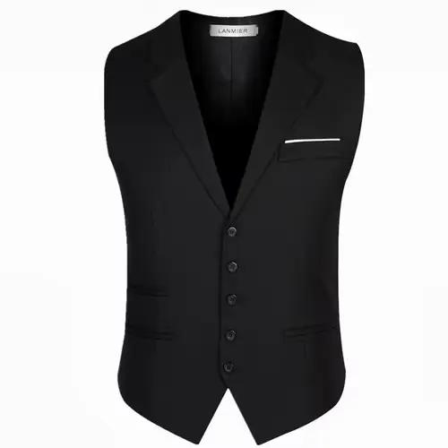 Robe gilets pour hommes coupe ajustée hommes costume Gilet Homme Gilet Homme décontracté sans manche