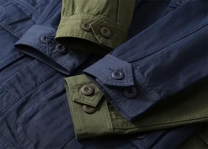 Veste Cargo Militaire Multi-Poches pour Homme, Manteau Délavé, 1603 Coton, Jungle Tropicale Américai