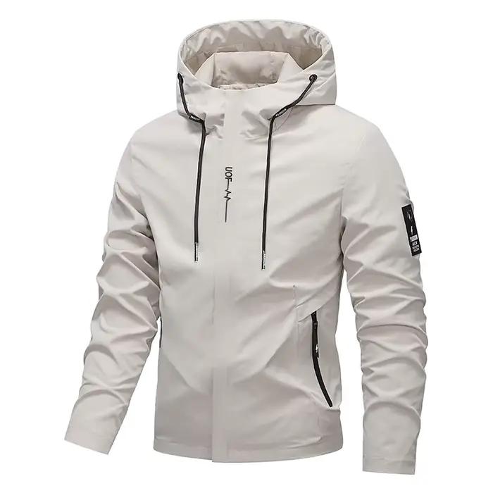 Veste imperméable pour homme, softshell, fermeture éclair, capuche, coupe-vent, randonnée, camping,