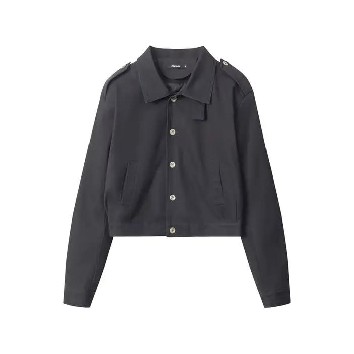 Veste Courte à Col Montant pour Femmes de Petite Taille – Tendance Automne, Élégante et Polyvalente,