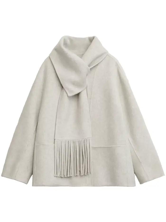 CHIC VEN femmes manteau en laine solide ample simple boutonnage pardessus Double face bureau dames m