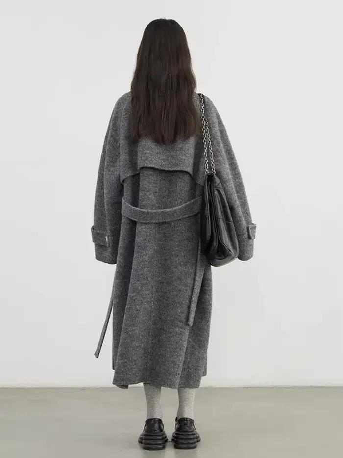 CHIC VEN – manteaux en laine pour femmes, ample, col montant, pardessus Double face, vêtements de de