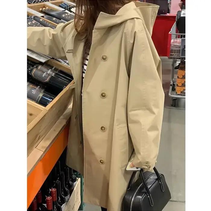 Veste Coupe-Vent à Capuche pour Femme, Manteau à Manches sulf, Nouvelle Mode Printemps-Automne 2024