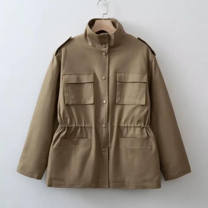 Veste décontractée pour femme 2026 à col montant – Manteau élégant