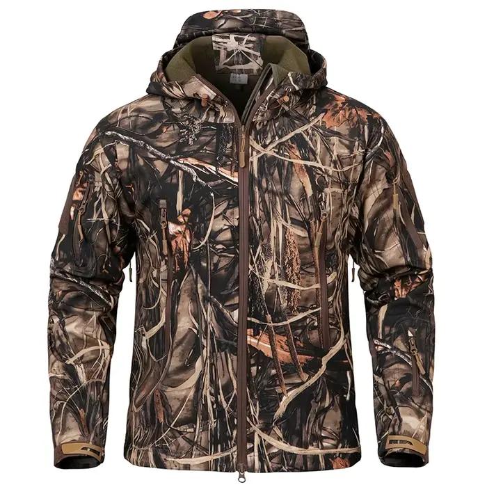 Veste tactique de Camouflage pour hommes, silencieuse, imperméable, chaude, polaire, chasse, Softshe