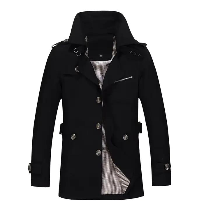 Hommes nouveau Trench Coat affaires longue veste grande taille pardessus coupe-vent décontracté tenu