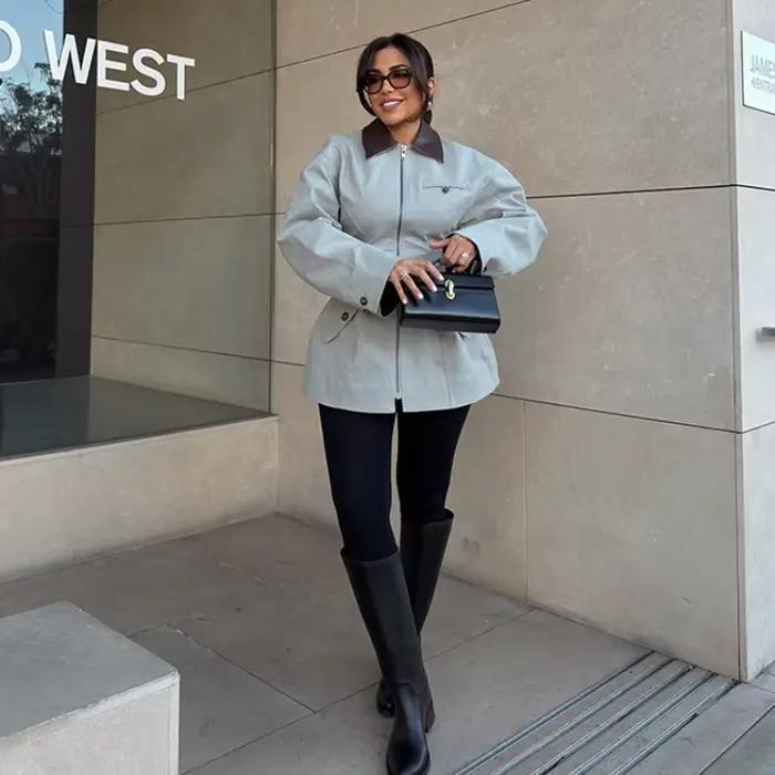 Veste tendance sans effort avec fermeture éclair, décontractée, élégante, coupe ample, vêtements d'e