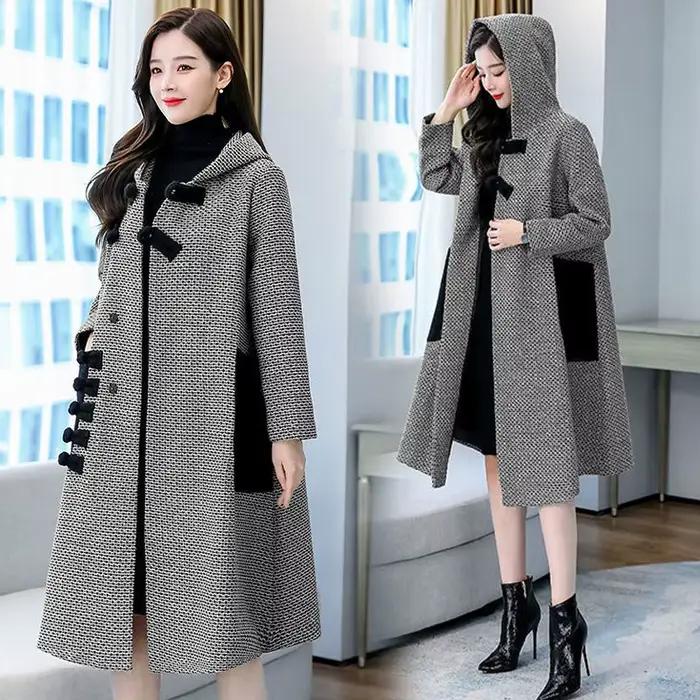Nouvelle Veste en Laine Automne-Hiver pour Femme, Manteau Ample Style Coréen, Cape Mi-longue en Twee