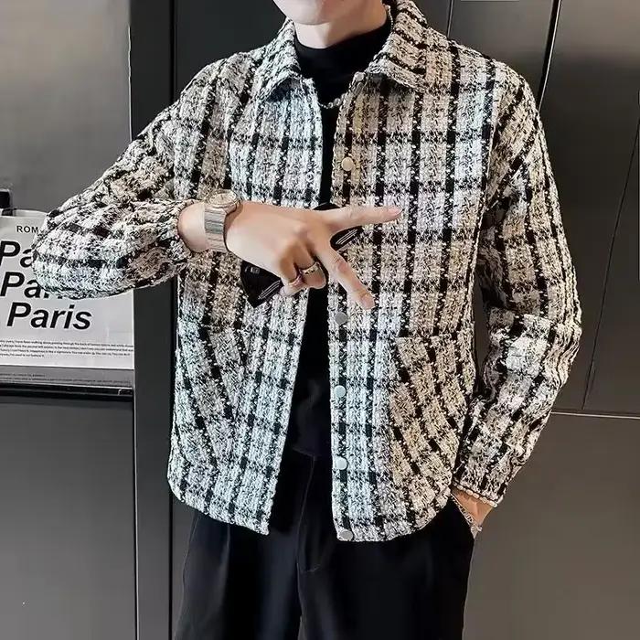 Homme manteau à carreaux hiver ventes de veste pour hommes Wite luxe concepteur pas cher vente haute