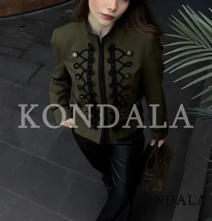 KONDALA – Nouvelle veste Napoléon élégante pour femme, tendances printemps 2026, style vintage, cint