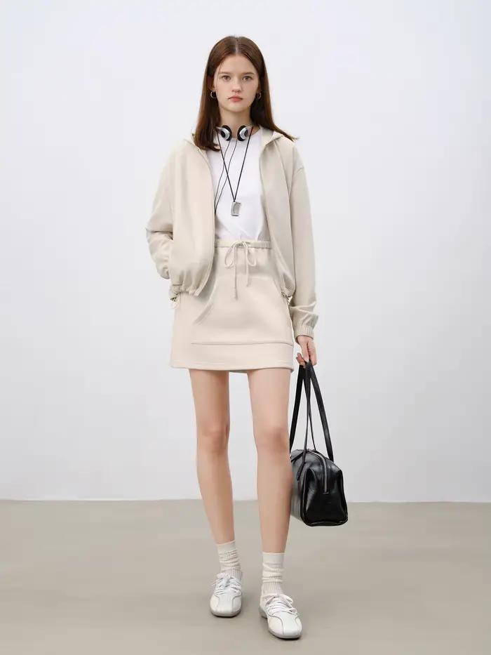 ZIQIAO 【Protection de l'environnement】 Veste courte décontractée de petite taille pour femme 2025 dé