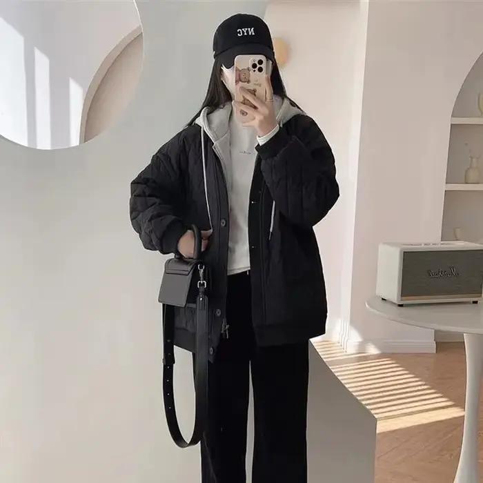 Manteau matelassé pour femme, Parka chaude, Veste rembourrée en coton, Mode coréenne, Vêtements à ca