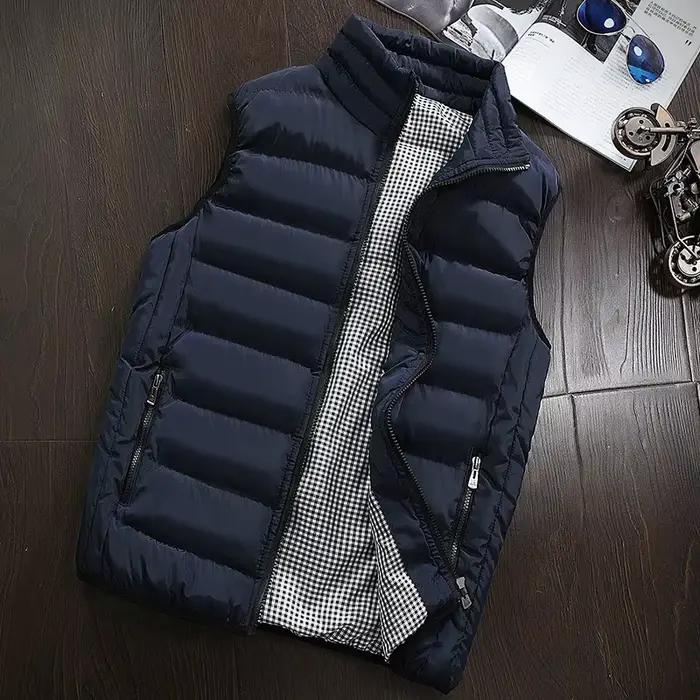 Doudoune coupe-vent en coton pour homme, manteau décontracté, gilet épais, veste chaude, hiver