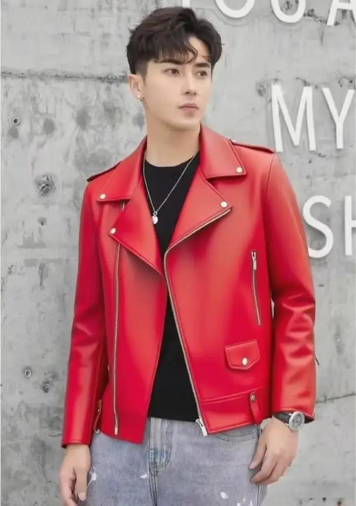 Veste décontractée en cuir souple pour hommes, col de Baseball, à la mode, confortable, Slim Fit, ma
