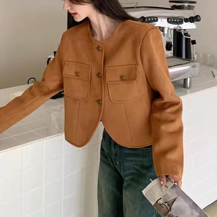 Porter une veste décontractée, un Style court pour femmes, un nouveau Design d'automne, un haut de v