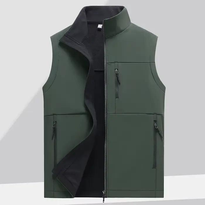 Gilet épais à coque souple pour hommes, vêtements de travail d'automne et d'hiver, veste en peluche,