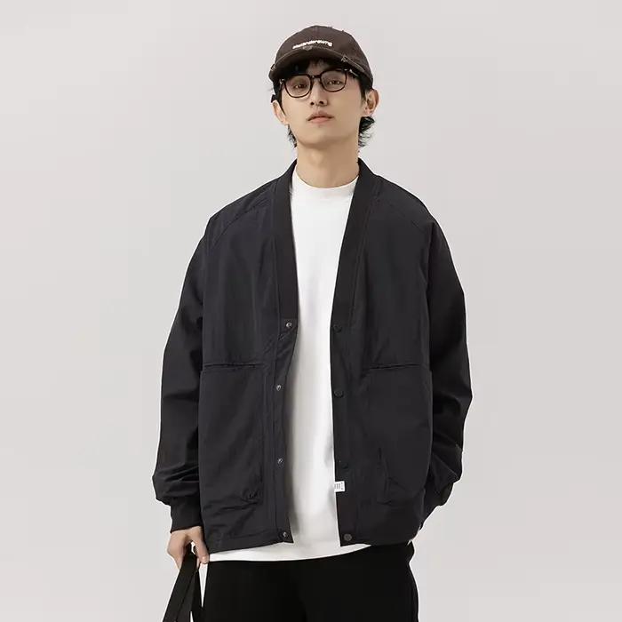 Cityboy-Manteau d'extérieur à col en V pour hommes et femmes, Streetwear, Veste cargo vintage, Veste