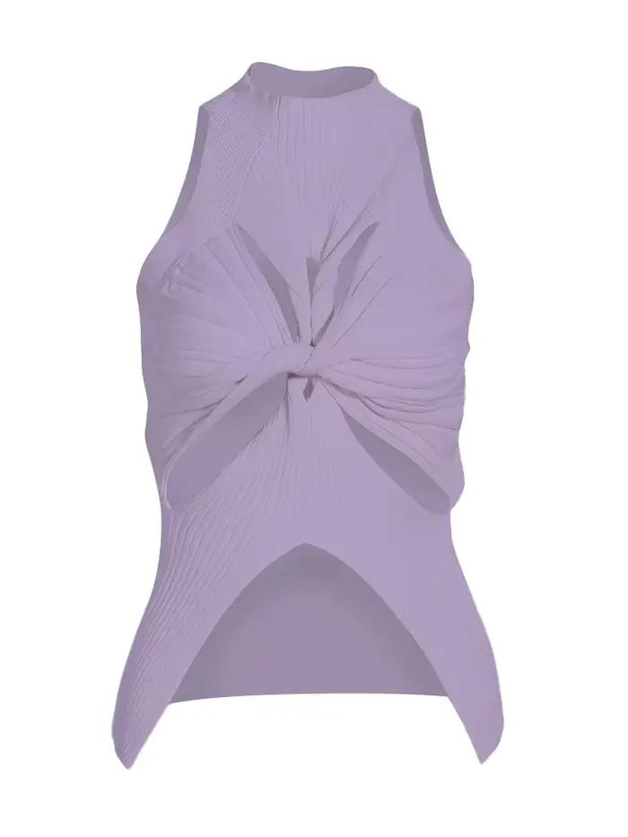 TWOTWurea YLE-Gilets minimalistes à col rond pour femmes, gilets sexy découpés, fibre solide, vêteme