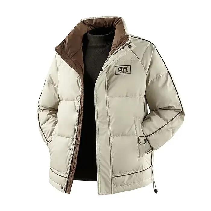 Hiver hommes blanc canard doudoune coupe-vent décontracté extérieur doudoune homme Streetwear rembou