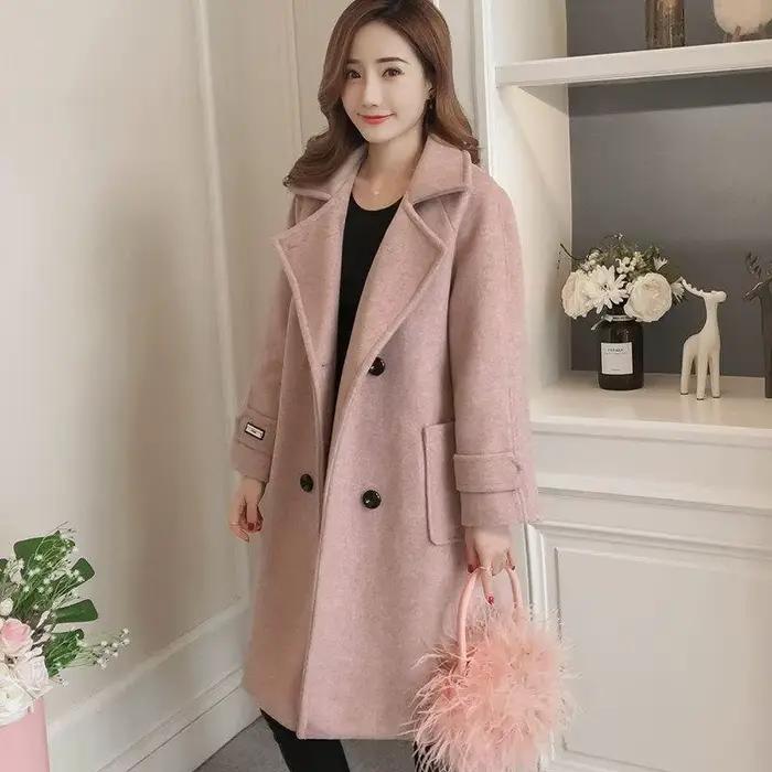 Veste mixtes rembourrée pour femme, manteau Long ample en mélange de laine et de coton pour femme, r