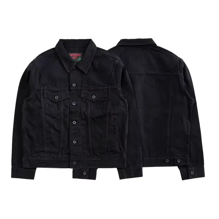 Veste de camionneur en denim à lisière noire Tornado rouge Type 3, style robuste pour hommes, vêteme