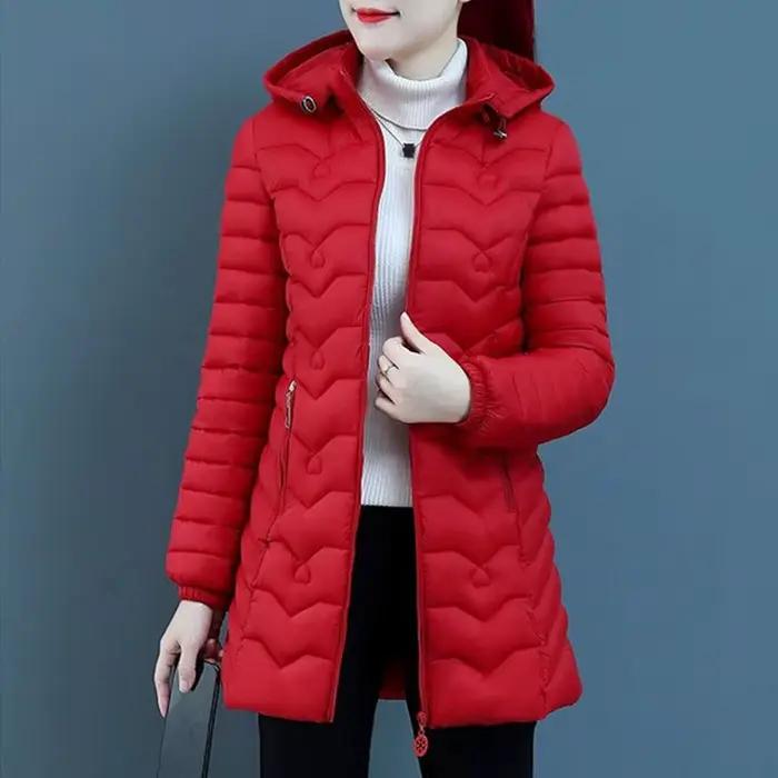 Hiver doudoune en coton épais chaud Parkas femmes manteau à capuche à manches longues pardessus déco