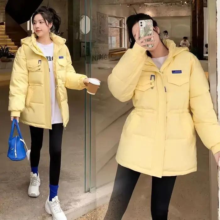Parka à capuche pour femme, veste en duvet de coton, manteau bouffant, pardessus épais et chaud, rem