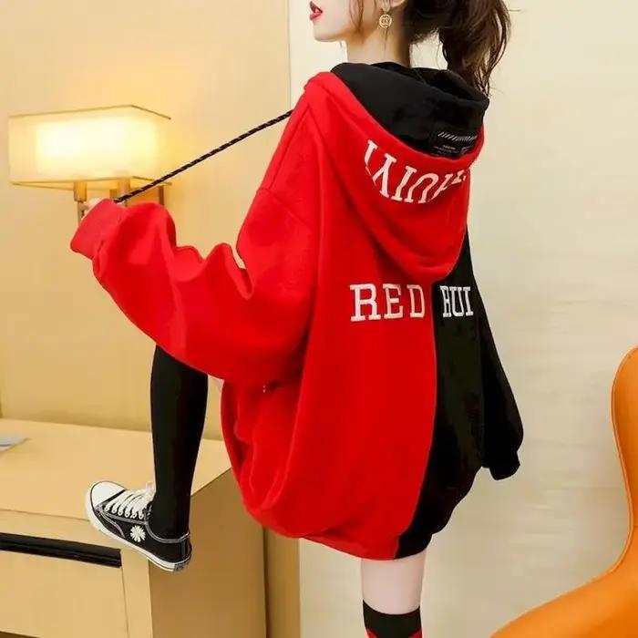 Veste à capuche mi-longue pour femme, manteau assressentipour documents, sweats à capuche en velours
